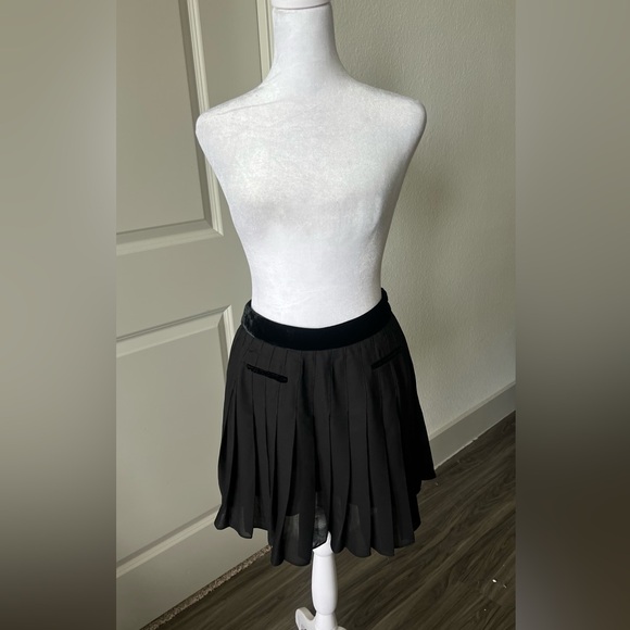 Maje Black Mini silk Skater Skirt - Picture 4 of 7